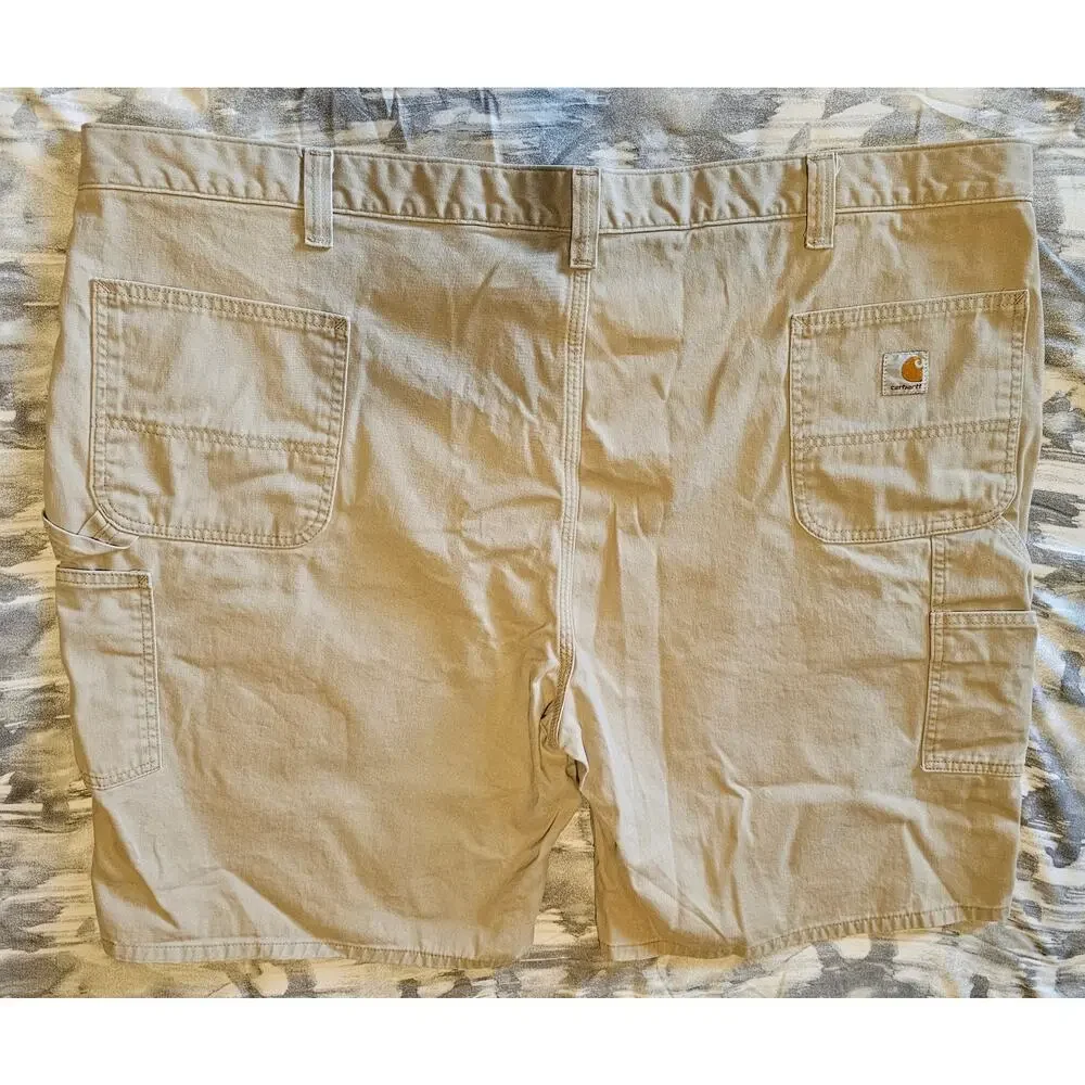 CARHARTT 100245-285 Tan CARPENTER Cargo SHORTS Khaki Men's 50 Relaxed Fit Cotton